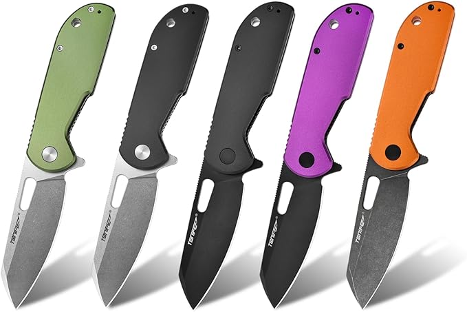 TONIFE Galaxy Mini Folding Knife with D2 Steel Blade and Aluminum Handle, EDC Pocket Tool for Camping, Hiking, and Survival (Black Titanium)