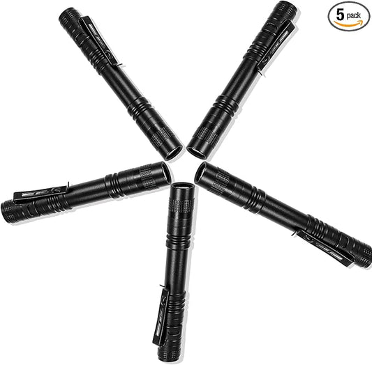 Pen Light Flashlight 5Pcs, LED Pocket Flashlights with Clip for Home/Emergency, Handheld Small Mini Pen Lights for Outdoor/Camping/Daily Lighting, IPX4 Waterproof Inspection Pen Flashlights