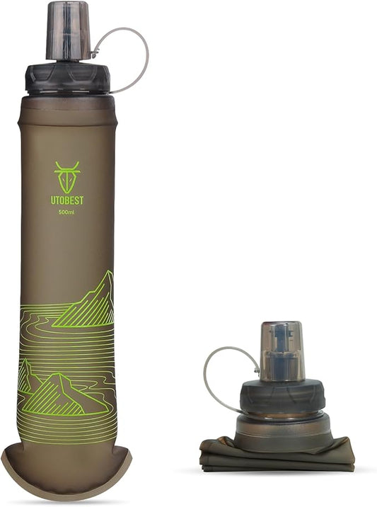 Soft Flask, 1 Pack Flexible TPU Hydration Water Bottle, Collapsible for Running, Hiking, Cycling, Climbing, and Marathon
