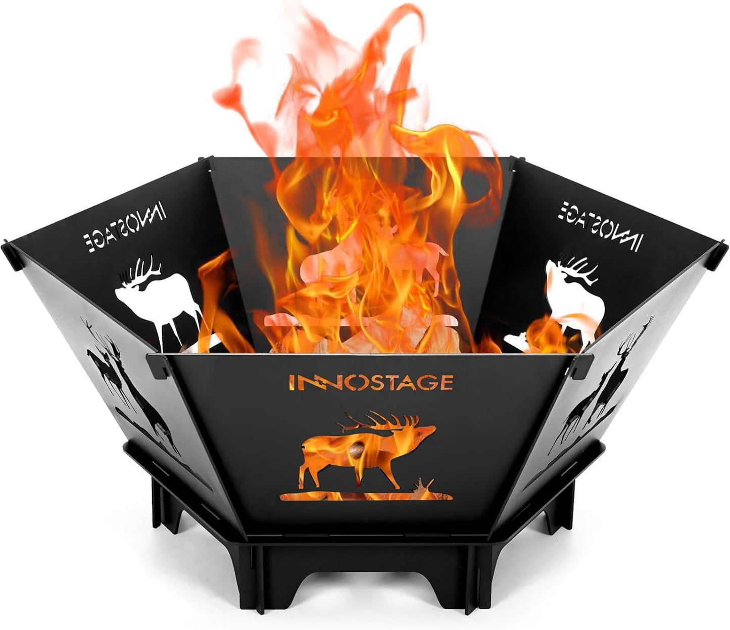 23Inch Collapsible Fire Pit for Camping with Tote Bag