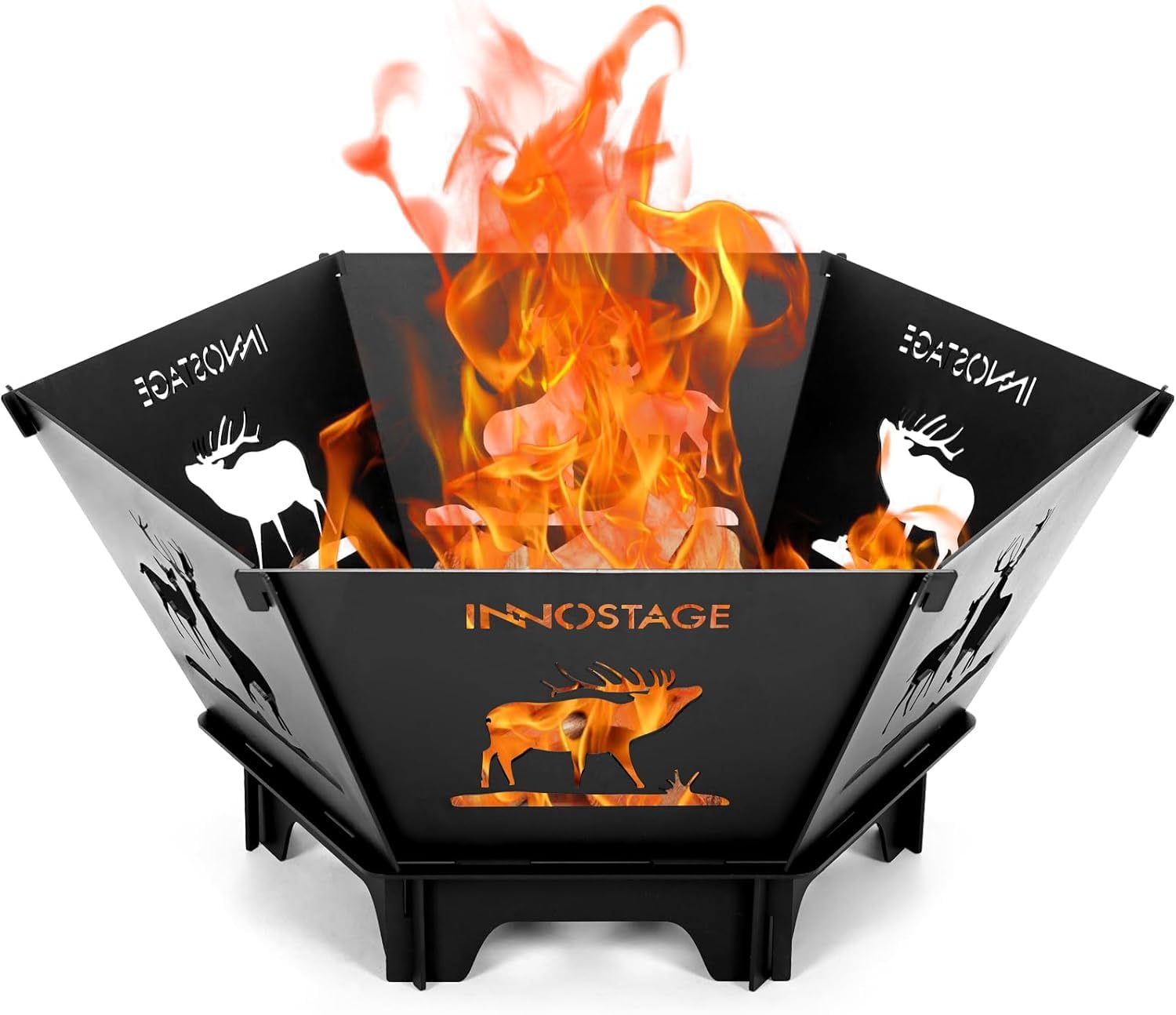 23Inch Collapsible Fire Pit for Camping with Tote Bag