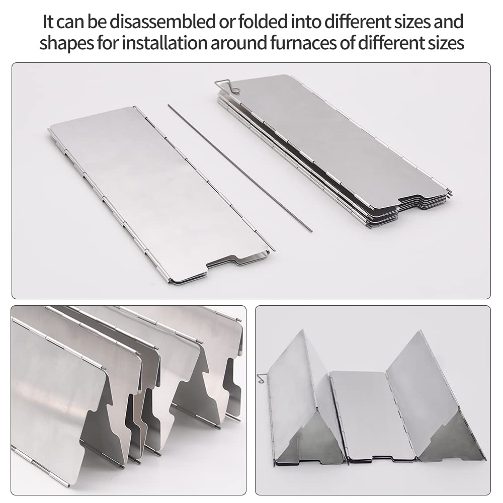 12 Plates Aluminum Stove Windshield with Drawstring Bag
