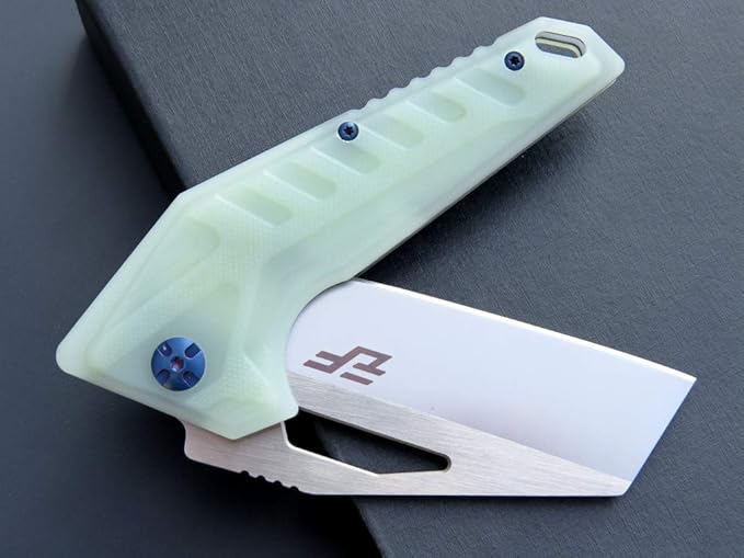 Eafengrow EF933 Pocket Folding Knife EDC D2 Steel Blade Knives G10 Handle Pocket Clip EDC Knife Emergency Outdoor Camping Tools (jade)