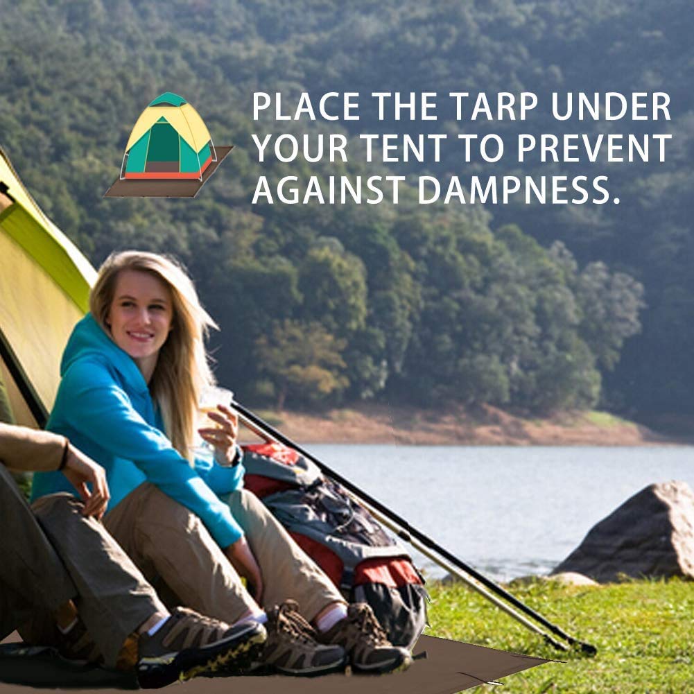 KALINCO Waterproof Camping Tarp Tent Hammock Rain Fly, 10X10FT/10X15FT, Mutifunctional Tent