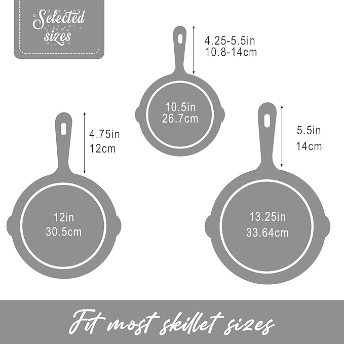 Joyhalo Cast Iron Skillet Handle Covers - 6 Pack, Heat Resistant, Silicone Pot Handle Sleeve Covers, Black