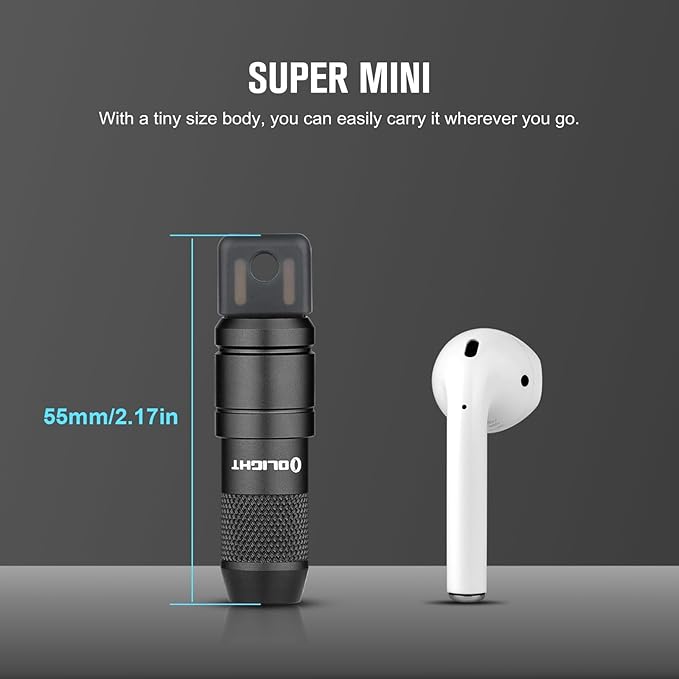 OLIGHT IMINI 2 EDC Rechargeable Keychain Flashlight 2 Pack, 50 Lumens Compact and Portable Mini LED Keyring Lights with Built-in Battery Ideal for Everyday Carry and Emergencies