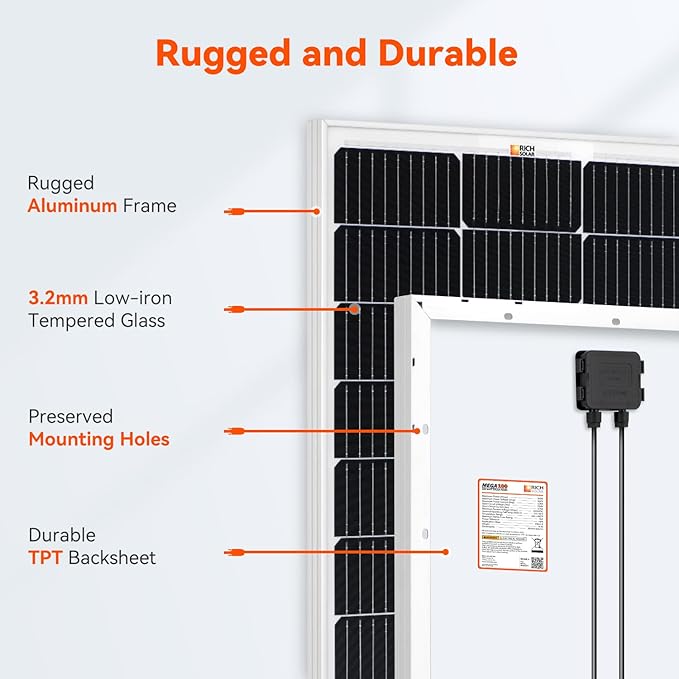 RICH SOLAR 300 Watt Solar Kit Contains 3 High Efficiency 100W Monocrystalline Panels with 9 busbars and 40A MPPT Controller