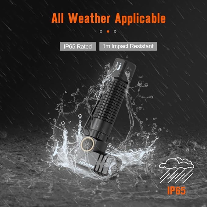 NICRON EDC Flashlights Rechargeable, 90 Degree Flashlight with Magnet 400 High Lumens L74 Mini Flashlight Compatiable with AAA Battery Pocket Penlight for Night Working, Camping, Outdoor, Emergency