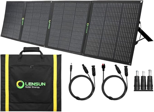 LensunSolar 200W Foldable Solar Panel with Innovative Leg Support to get Maximum Performance,Charge for (Goal Zero) Power Station,Solar Generator,Camper