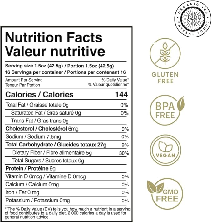 Pride Of India - Indian Split Yellow Pigeon Peas - Protein & Fiber Rich Toor (Arahar) Dal, 1.5 Pound Jar