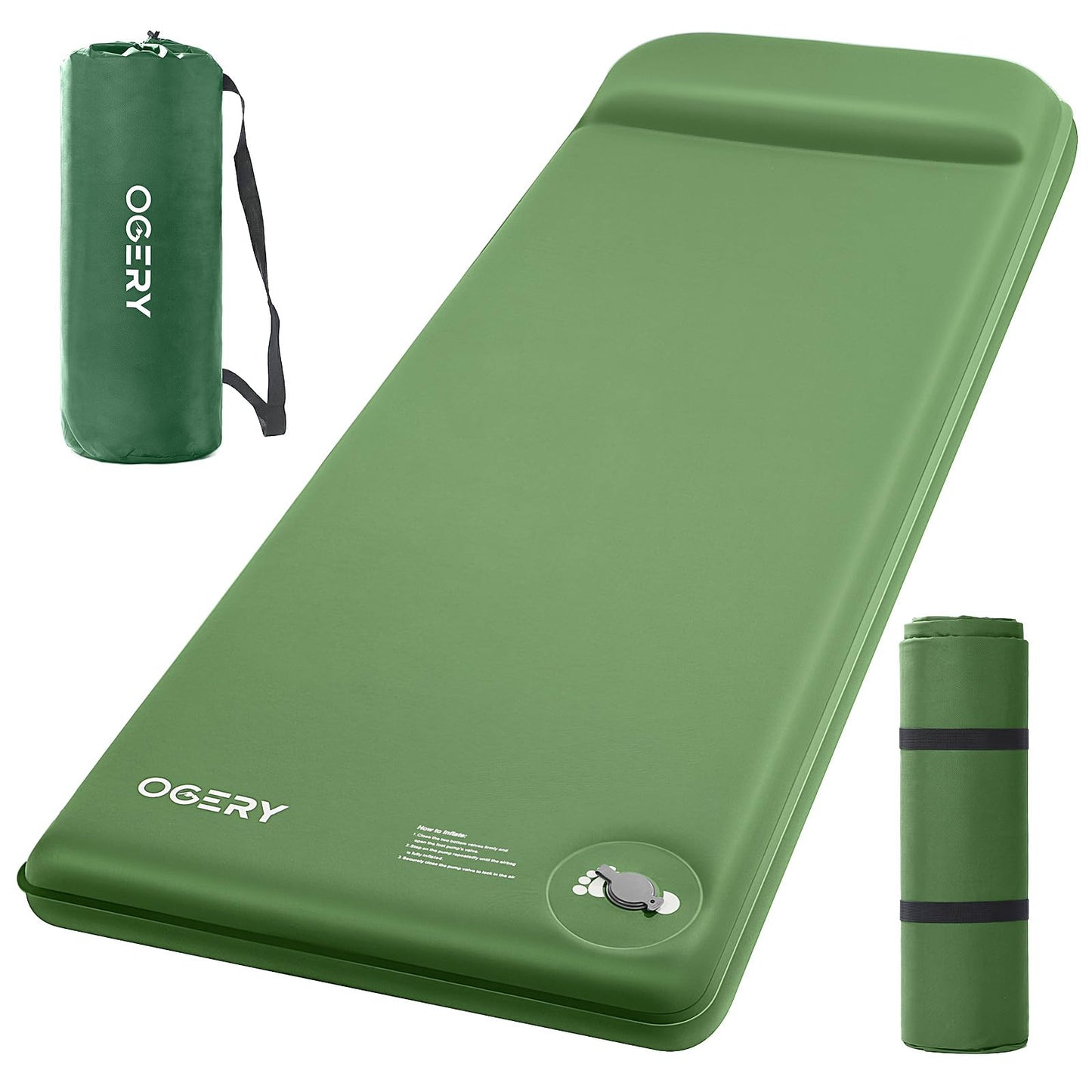 OGERY Self-Inflating Sleeping Pad, 3" Memory Foam Camping Mattress