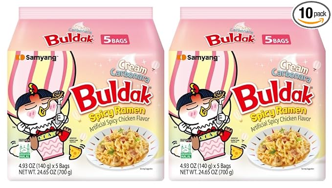 KF GOODIES Korean Ramen Variety Pack Gift Box (10 Count) – Spicy Buldak Noodle Assortment for Birthdays, College Care Packages, Office Snacks, and Gift Baskets