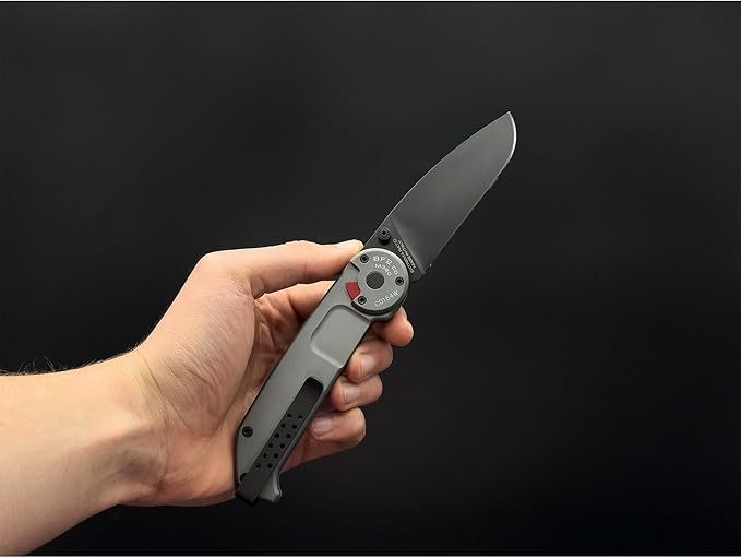 Extrema Ratio - BF2 CD M390 (Grey) Folding Knife, M390 steel blade 60 HRC, grey satin finish, anodized aluminum handle, reversible clip, ergonomic design, Italian craftsmanship, durable folding knife