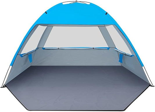 Gorich Beach Tent Sun Shelter for 3/4-5/6-7/8-10 Person with UPF 50ï¼?UV Protection, Lightweight & Easy Setup Beach Shade Canopy, Portable Beach Shade Tent Beach Cabana