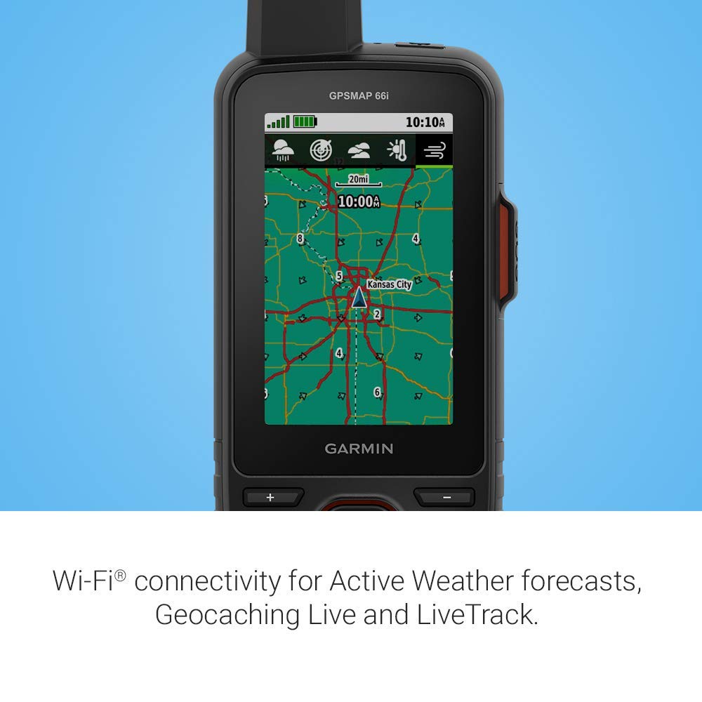 Garmin GPSMAP 66i, GPS Handheld and Satellite Communicator, Featuring TopoActive mapping and