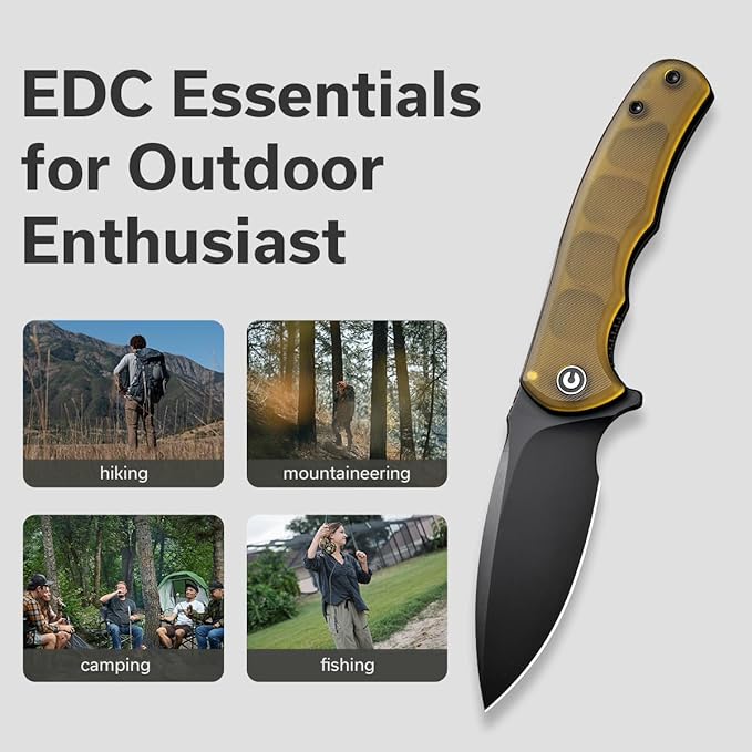 CIVIVI Mini Praxis Pocket Knife for EDC, Folding Pocket Knife with 2.98" D2 Blade Ultem Handle with Flipper for Men Women C18026C-5