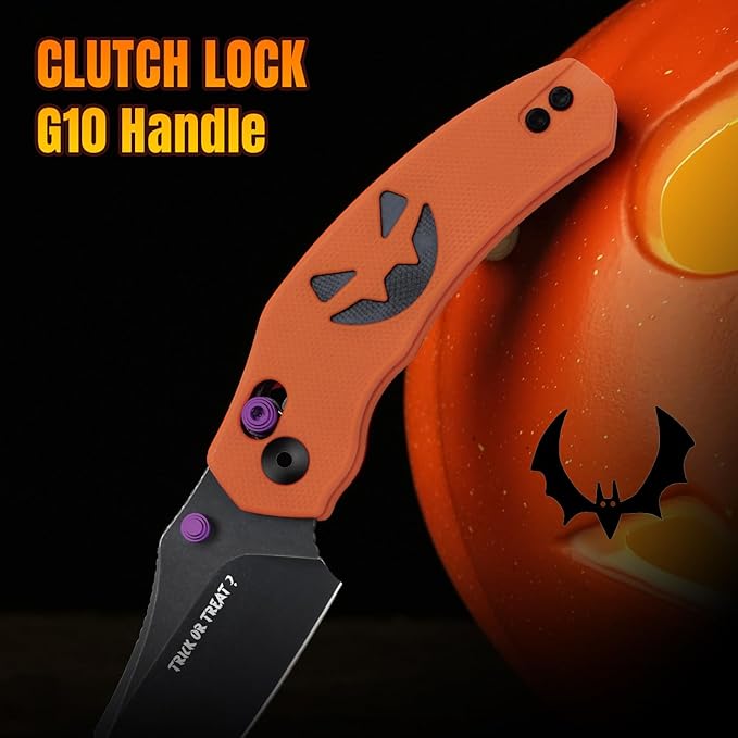 Kizer Mini Bulldog Pocket Knife, 2.5??Nitro V Sheepsfoot Blade Folding Knife, G10 Handle Clutch Lock Small EDC Knife for Men Women Gift for Halloween, Fishing Hiking Camping Hunting Knives V3672SHW1