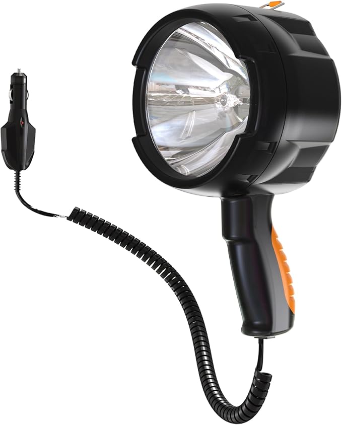 Handheld Spotlight up to 1500 Lumens 12V Plug Spot Light LED for Boat Camping Flashlight Hunting Spotlight Car Spotlight Marine Flashlight