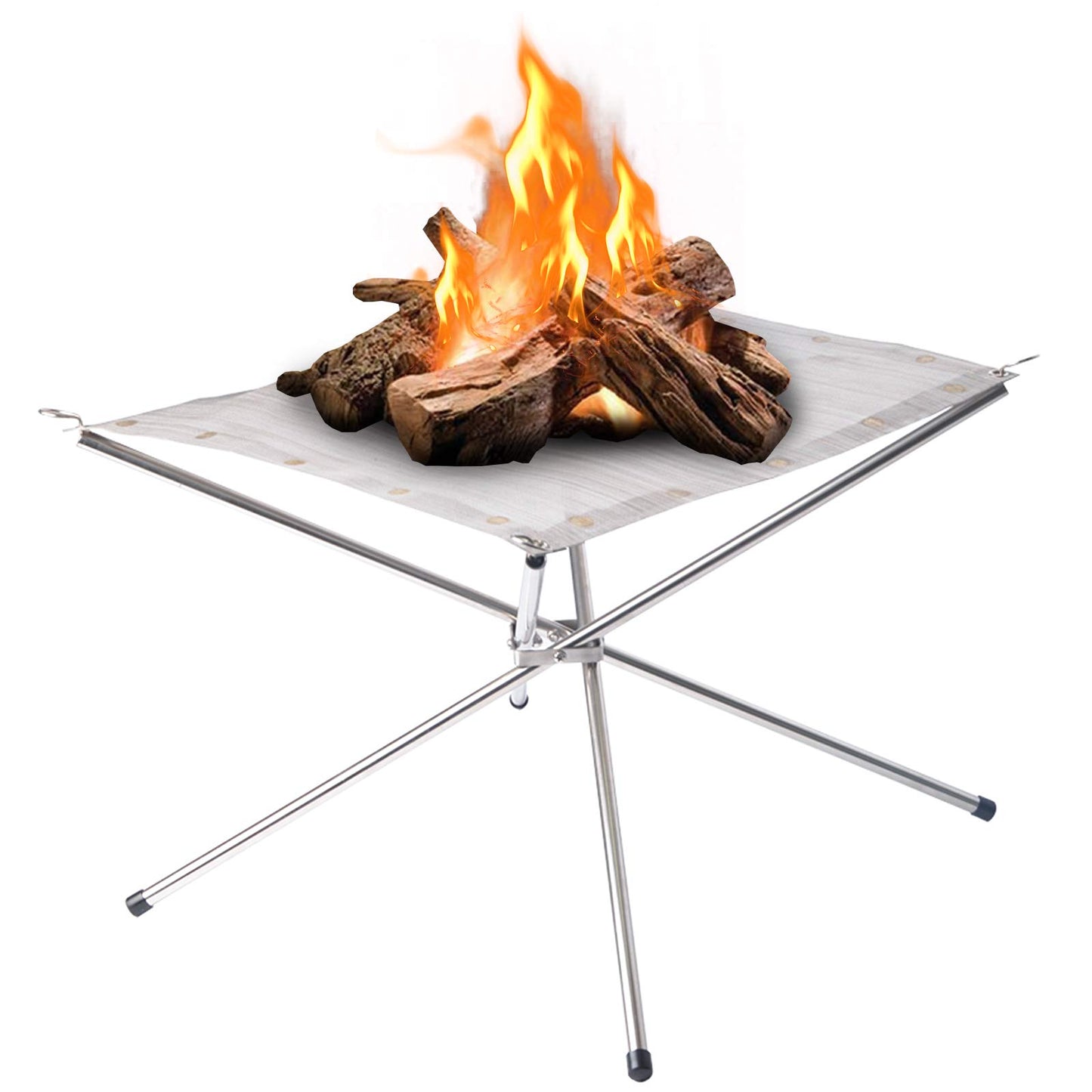 Portable Outdoor Fire Pit 22 Inch - New Upgraded Camping Fire Pit Collapsible Foldable Mesh Fire