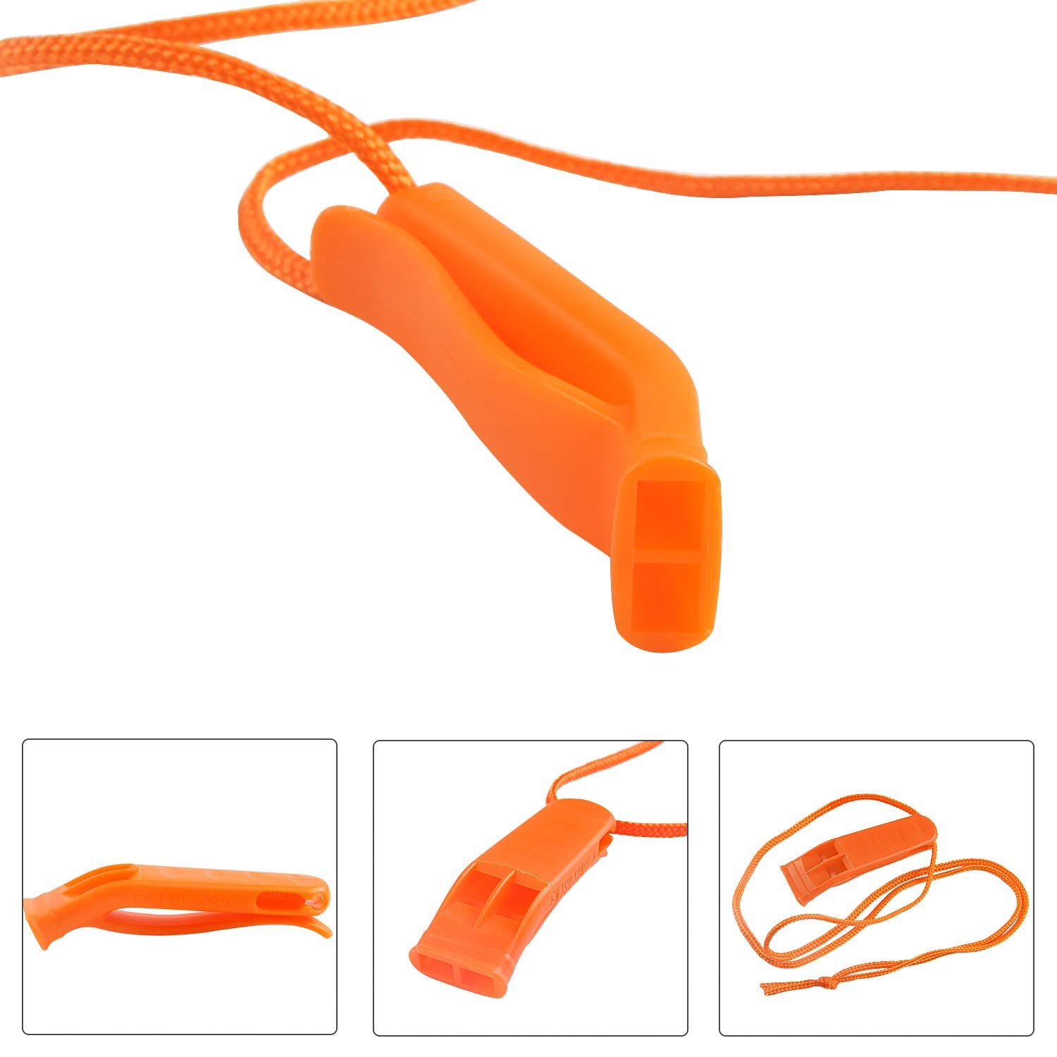 AUGSUN 10 Pcs Safety Whistle Marine Plastic Whistles for Emergency