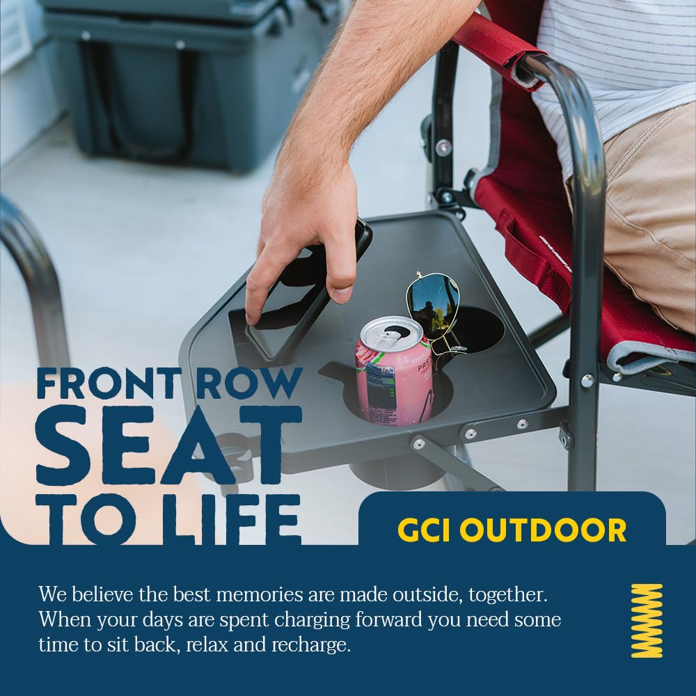 GCI Outdoor Freestyle Rocker XL with Side Table Camping Chair | Portable Folding Rocking Chair with