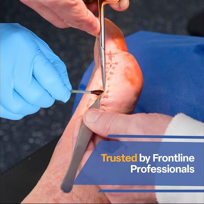 FrontLine Povidone Iodine Swabs, Antiseptic Swabsticks, Iodine Solution, Cleansing Cotton Swab, Individually Wrapped Medical Supplies, Wound Care, First Aid, Wound Cleaner, Box of 50