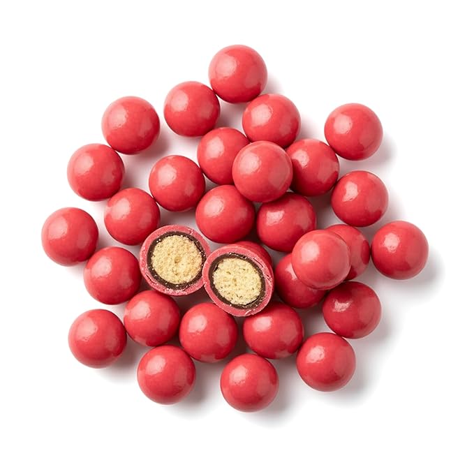 NY Spice Shop Razz ball Raspberry Chocolate Malt Balls - 8 Ounce Malted Milk Ball Candy Gifts - Chocolate Malted Milk Balls - Dark Chocolate Malt Ball Snacks