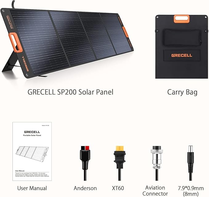 GRECELL 999Wh Solar Generator 1000W with Solar Panel 200W, 1000W Solar Generator with Panels