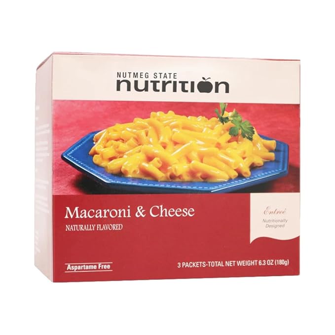 Nutmeg State Nutrition ??High Protein Entree, Low Calorie, Bariatric Diet Friendly, Ideal Protein Compatible, 3 Servings Per Box (Macaroni and Cheese)