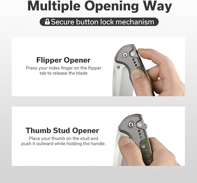 CIVIVI Folding Pocket Knife, Sentinel Strike II Utility Knife with Glass Breaker, 3.7" Nitro-V Blade Aluminum Handle, EDC Knife for Outdoor Survival Hunting Hiking Camping C22025D-2, Green