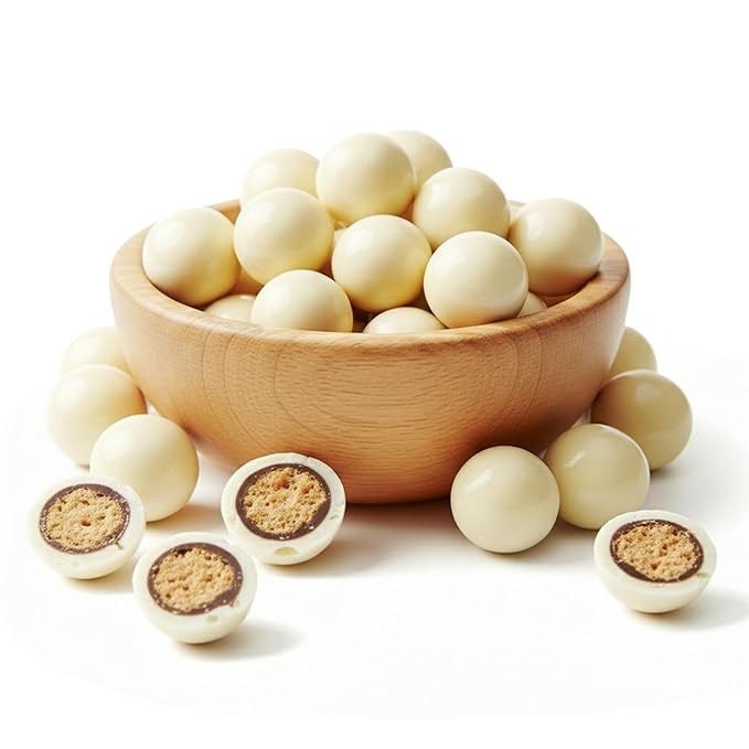 NY Spice Shop French Vanilla Chocolate Malt Balls Party Decorations - 1 Pound Malted Milk Ball Candy Birthday Gifts - Chocolate Malted Milk Balls - Dark Chocolate Malt Ball Holiday Snacks