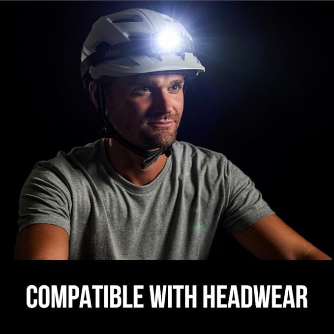 GORILLA GRIP Ultra Bright High Lumens LED Head Lamp, 7 Light Modes Water Resistant IPX4 Headlamp, Adjustable Headband, Battery Powered Outdoor Running, Camping Forehead Flashlight Lamps, 1 Pack Black