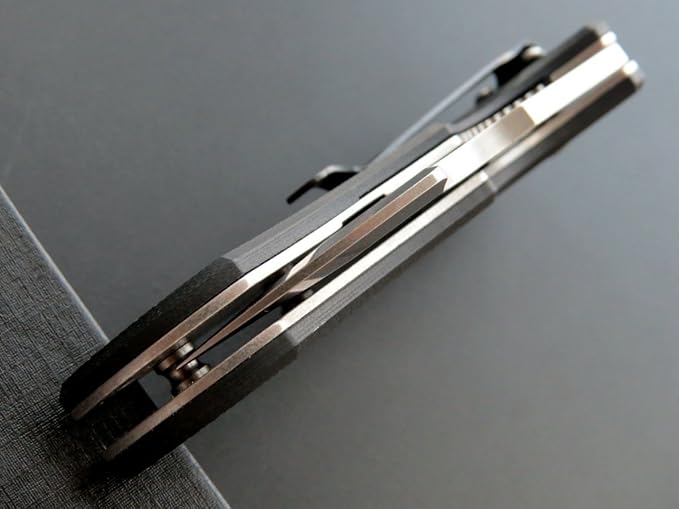 Eafengrow Pocket Knives D2 Blade and G10 Handle Folding Camping Knife Mini Outdoor Pocket Knife Survival Tool (EF13-black)