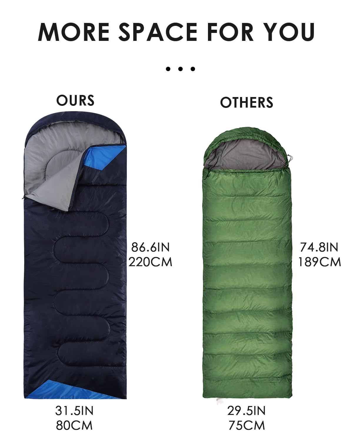 Sleeping Bags for Adults Backpacking Lightweight Waterproof- Cold Weather Sleeping Bag for Girls