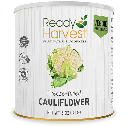 Ready Harvest Freeze Dried Food - Cauliflower | Emergency Food | Camping & Storage | #10 Can | 25-Year Shelf Life | Cans Filled to the Top