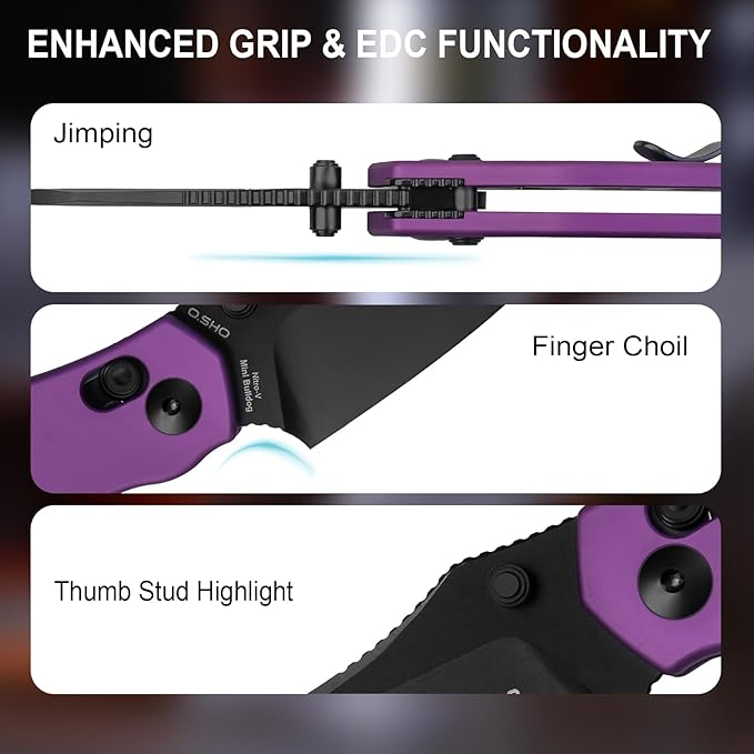 Kizer Mini Bulldog Pocket Knife, 2.5??Nitro V Sheepsfoot Blade Folding Knife, Aluminum Handle Clutch Lock Small EDC Knife for Men Women Gift, Fishing Hiking Camping Hunting Knives V3672SA1