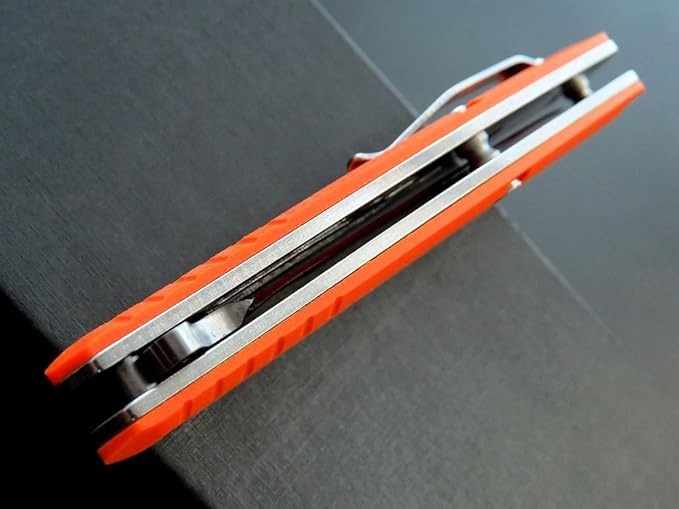 Eafengrow EF223 Folding Knife D2 Blade with G10 Handle Multi EDC Pocket Knife for Outdoor Camping Hiking Survival (orange)