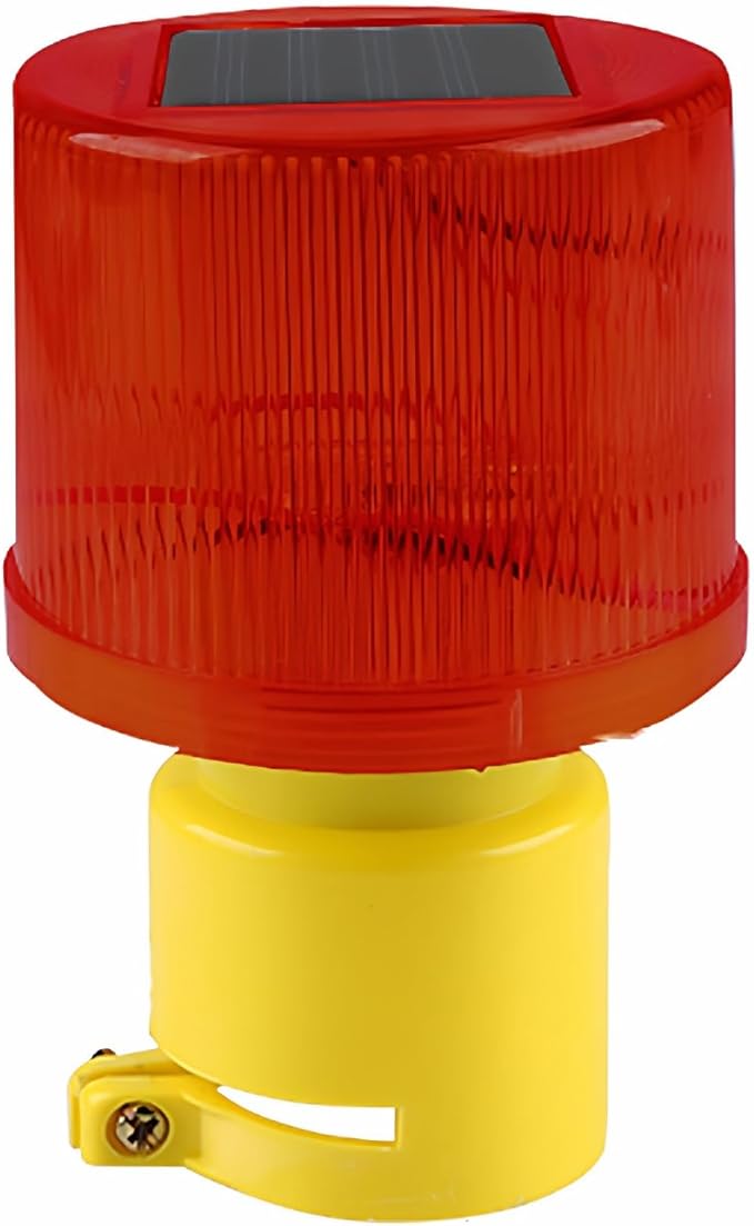 Solar Red Strobe Light: Super Bright Solar Emergency Strobe Warning Light, CHKL Flashing Barricade Safety Road Construction Traffic Flashing IP48 Waterproof