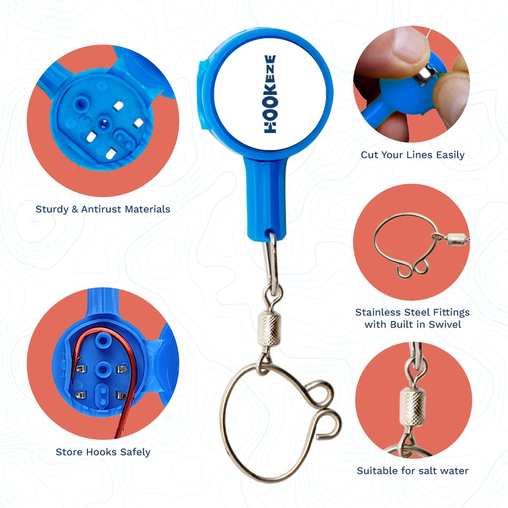 2023 Updated Design Hook Eze Fishing Gear Knot Tying Tool | Pack of 2 | Protect from Fish Hooks |