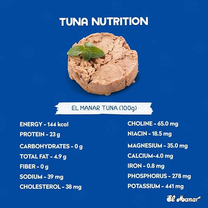 El Manar Solid Light Tuna in Olive Oil- 5.6 oz Pack of 3 - Canned Tuna Fish in Virgin Olive Oil ??Wild Caught Fresh Tuna in Oil - Non-GMO - Gluten Free Tuna