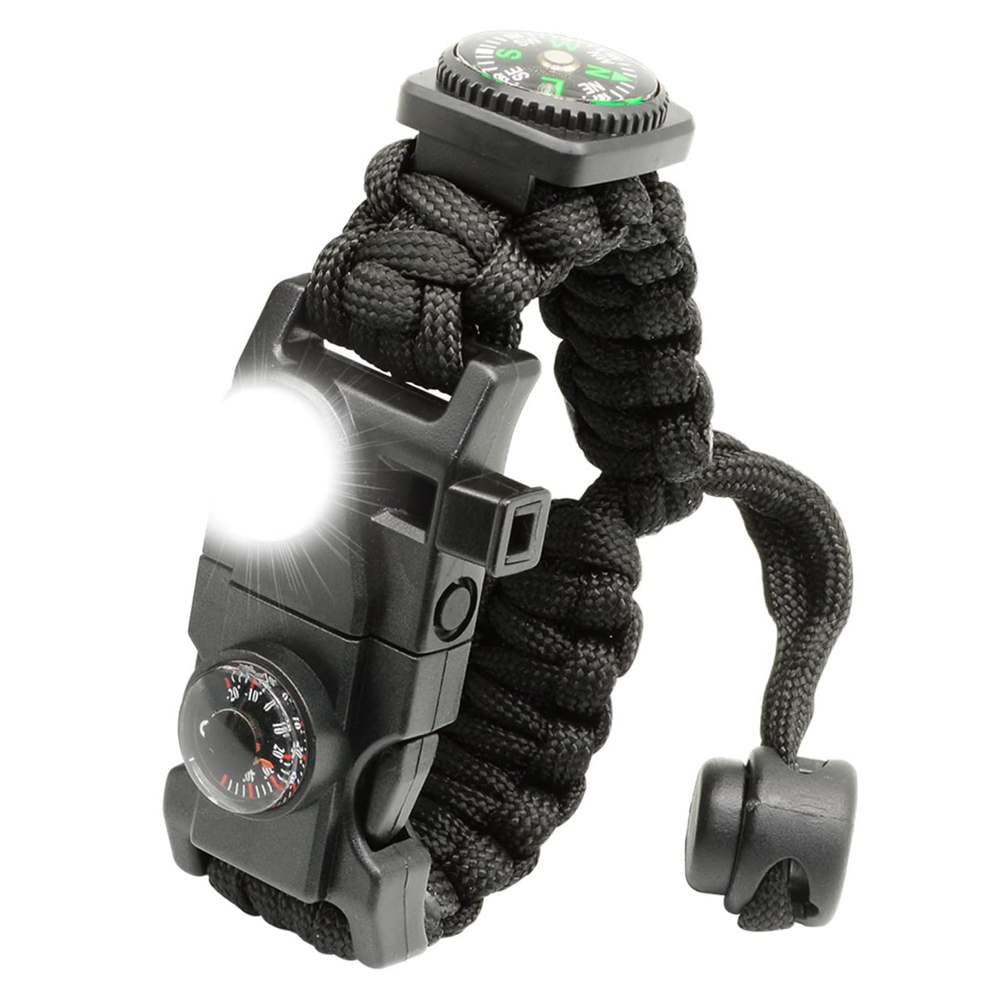 NVioAsport 20 in 1 Paracord Bracelet, Adjustable Gear Kit with SOS LED Light, Fire Starter, Bigger