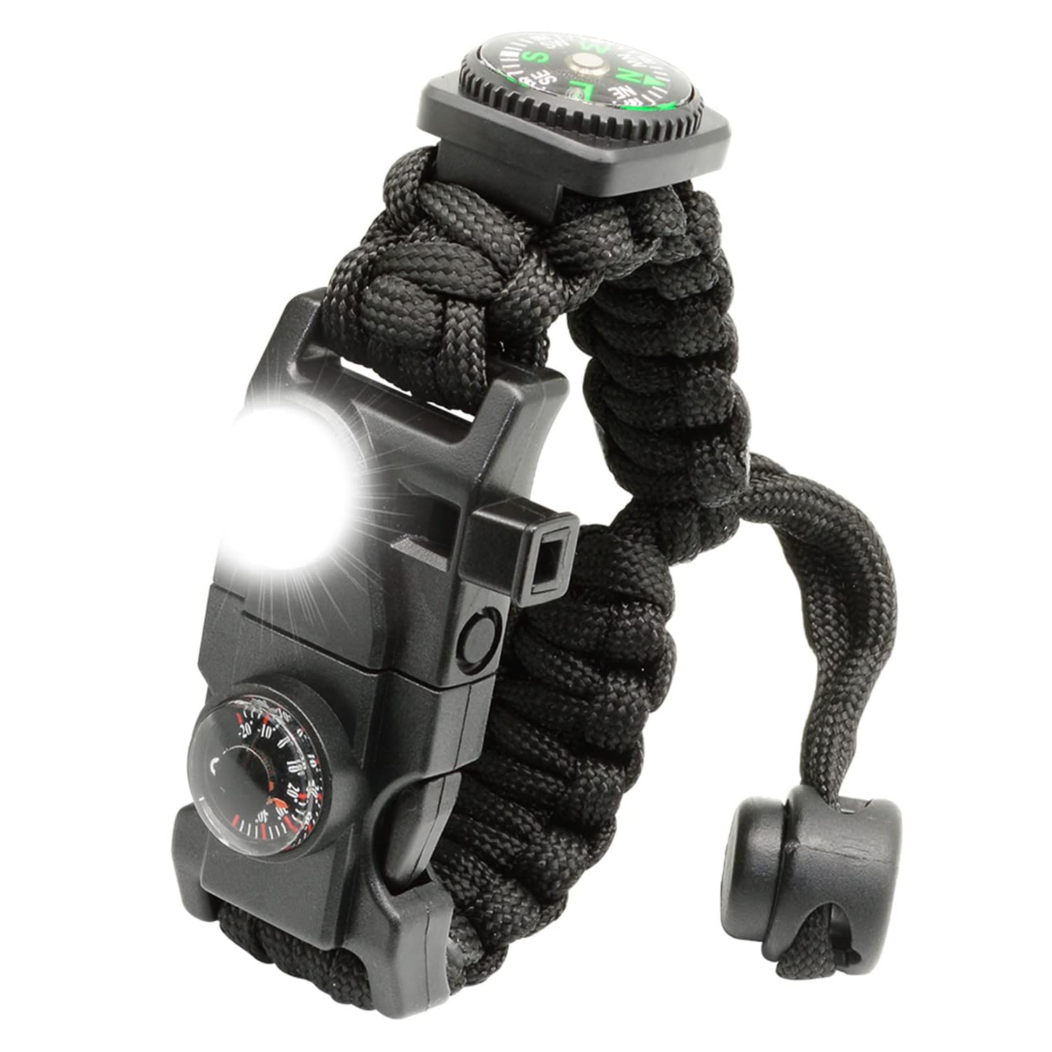 NVioAsport 20 in 1 Paracord Bracelet, Adjustable Gear Kit with SOS LED Light, Fire Starter, Bigger
