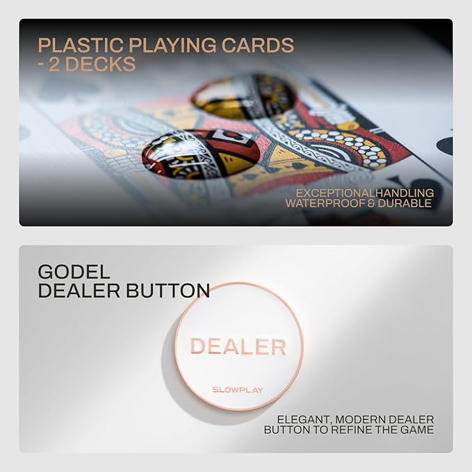 SLOWPLAY Godel 14g Clay Poker Chips Set for Texas Hold?™em, 300 PCS [Blank Chips] Features a High-end Chip case with Extra Durable German Polycarbonate Shell, Ideal Gifts for Poker Players