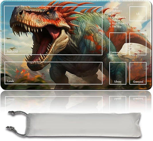 Board Game Pad MTG Playmat + Free Waterproof Bag, TCG Solitaire Table Game Pad Size 24 x 14 inche Mouse Mat Compatible with MTG TCG (Gishath, Sun's Avatar)