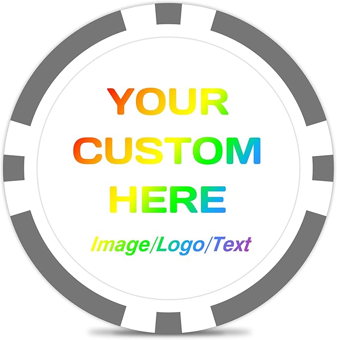 50-500 Custom Poker Chips, 11.5g Casino Size Clay Chips, Upload Your Image or Text for Personalization, for Bar Tokens, Poker Games or Event