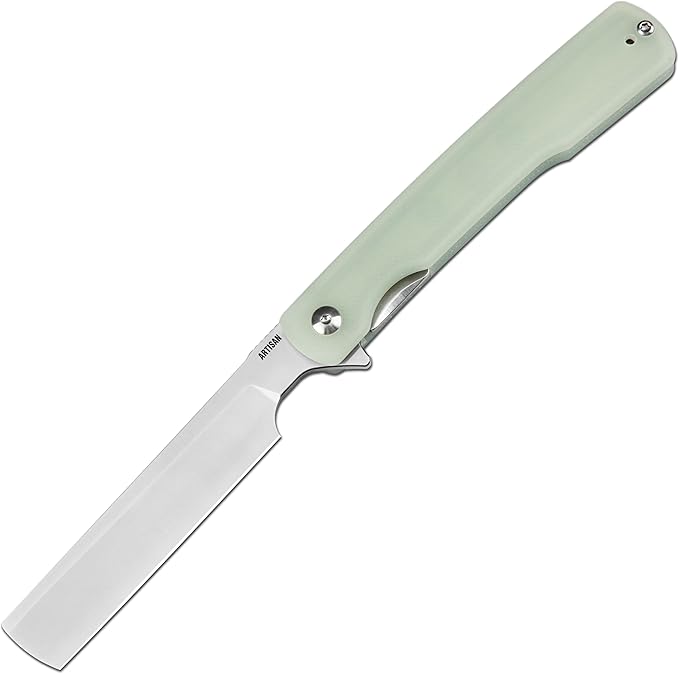 ARTISANCUTLERY Orthodox V2 Pocket Knife, 3.54" AR-RPM9 Steel Blade G10 Handle Folding Knife for Camping Hiking, 1883P Natural Green(New Version)