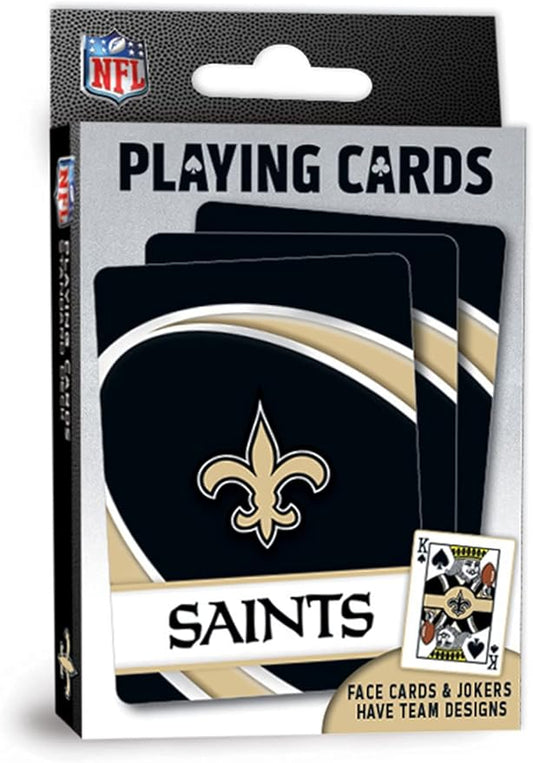 MasterPieces - NFL Playing Cards, Officially Licensed New Orleans Saints Football Deck, Family Games for Adults and Kids, Standard Index