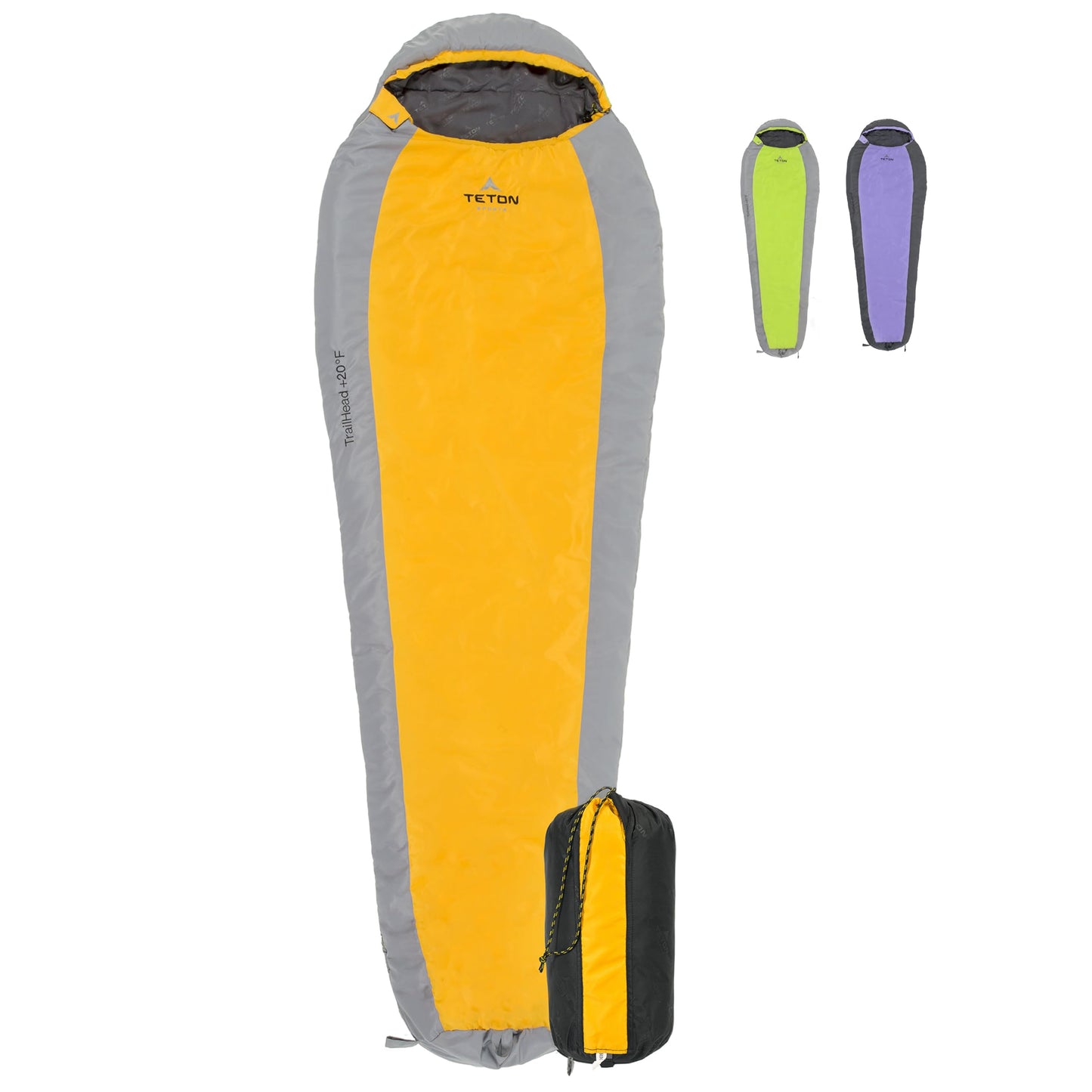 Teton Trailhead, 20 Degree Sleeping Bag; Lightweight, Warm Mummy Sleeping Bag, Camping