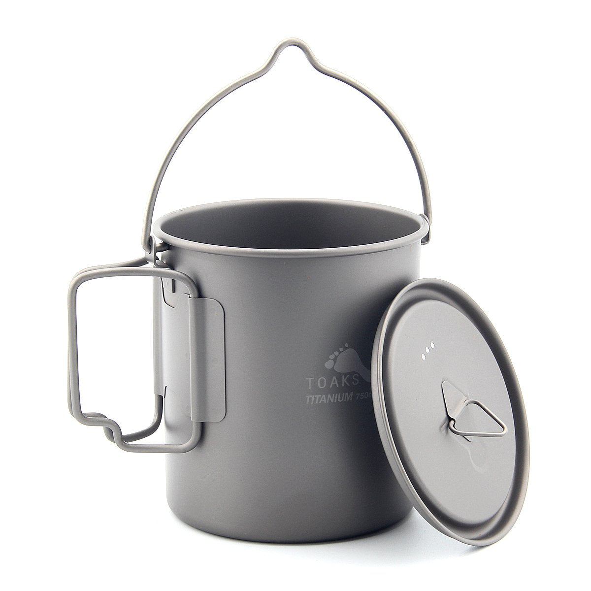 TOAKS Titanium 750ml Pot with Bail Handle for Ultralight Camping, Backpacking Cookware and Mug