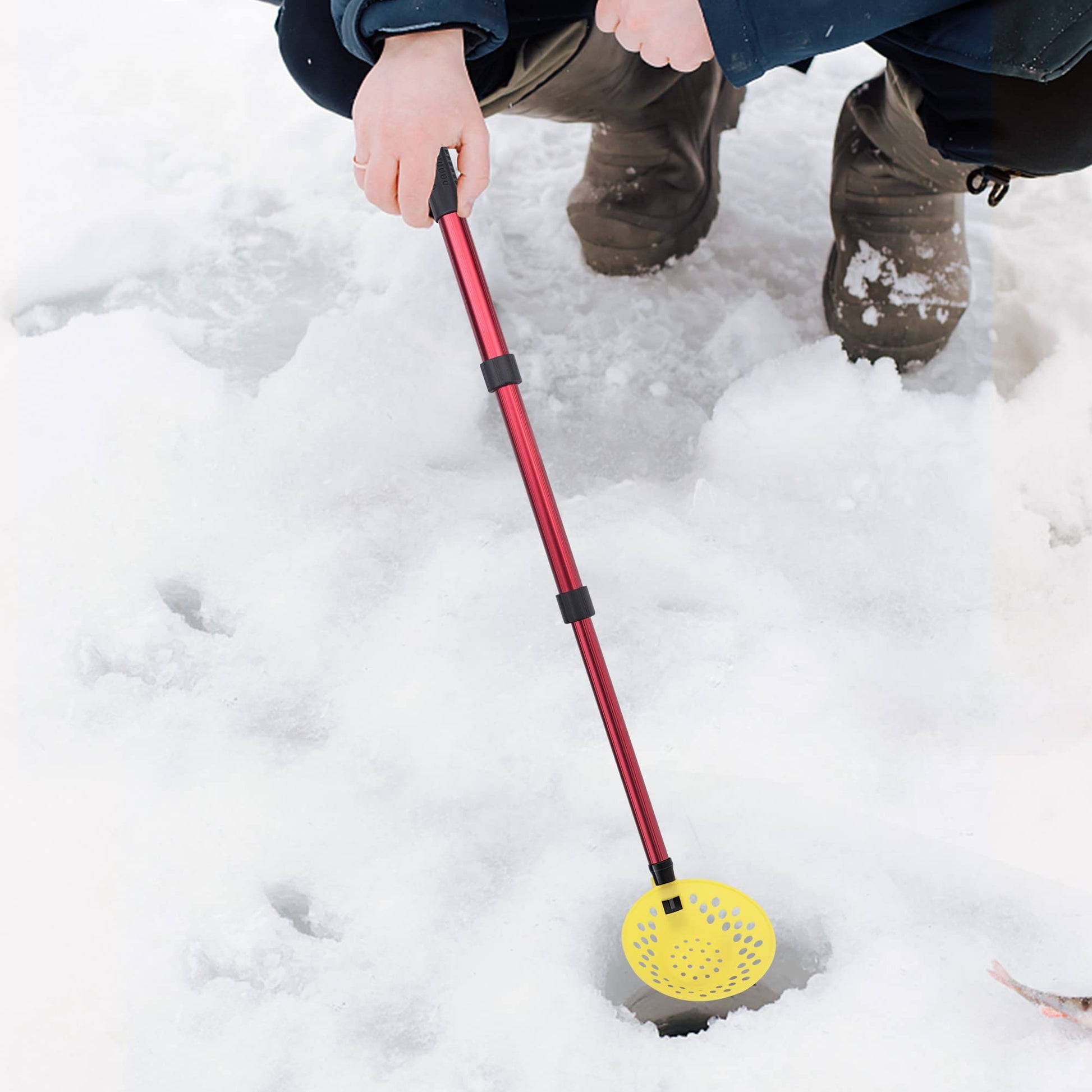 DECOHS Adjustable Ice Fishing Skimmer Scoop-Winter Ice Fishing Scooper with Long Handle-Ice Fishing